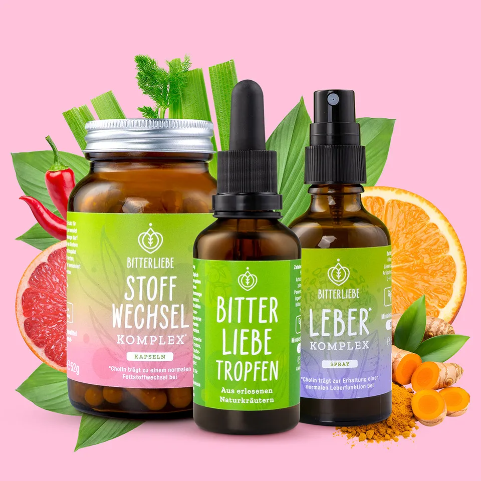 bitterliebe-stoffwechsel-pro-trio-paket-tropfen-50ml-kapseln-90-leber-komplex-50 image 1