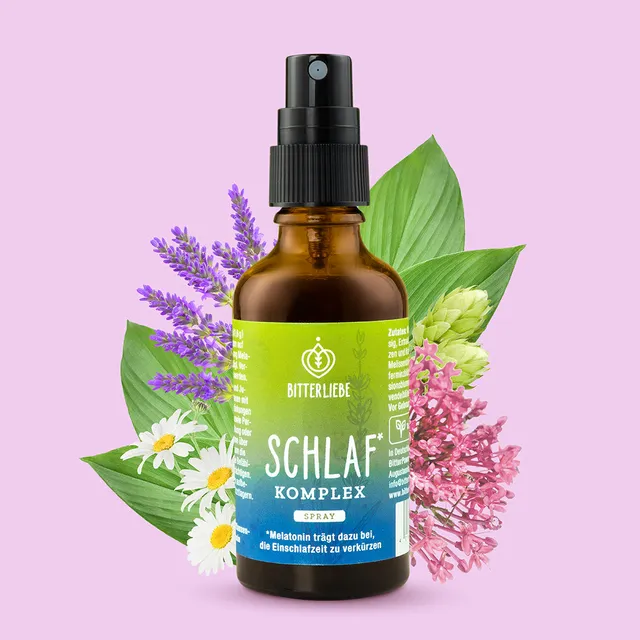 bitterliebe-schlaf-komplex-spray-melatonin-spray-mit-pflanzenextrakten image 1