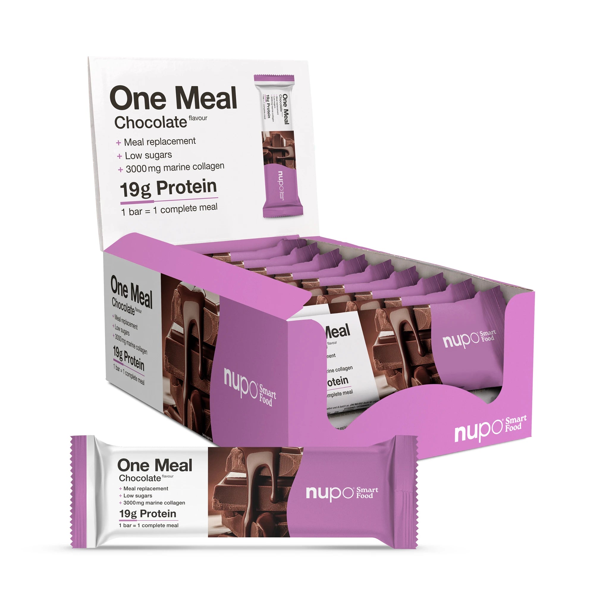 nupo-one-meal-riegel-chocolate-15-st-ck-mahlzeitenersatz-mit-kollagen image 1