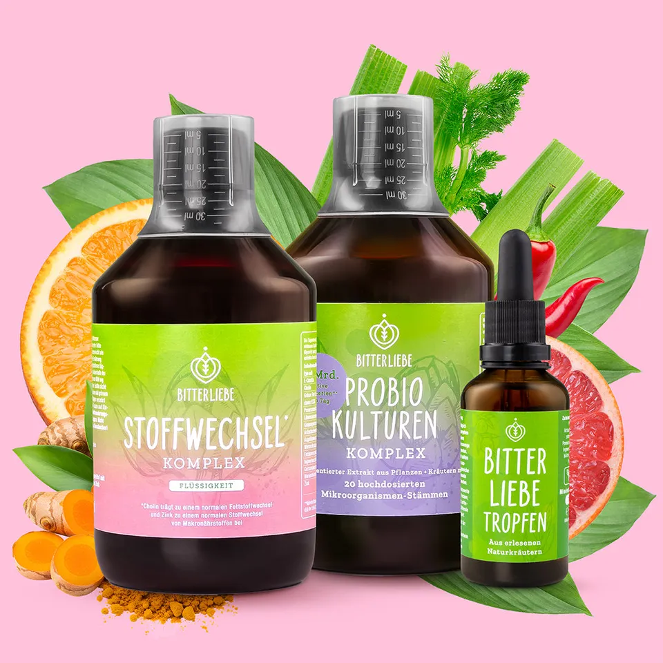 bitterliebe-abnehm-boost-paket-tropfen-50ml-shot-500ml-probio-500ml image 1