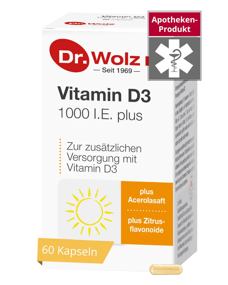 dr-wolz-vitamin-d3-1000-i-e-plus-kapseln-mit-acerola-und-zitrusflavonoiden-60-st image 1